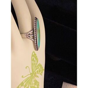 Sterling Turquoise Ring Size 5 Aqua, Green, Brown Vintage Southwestern